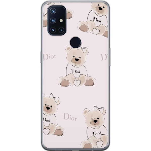 OnePlus Nord N10 5G Gjennomsiktig deksel Teddy Dior Vibes - luksuriøs teddybjørn i motestil