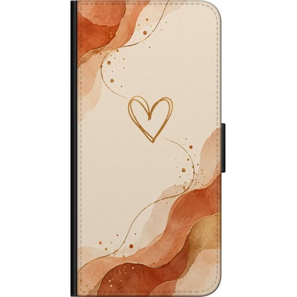 Kompatibel Tegnebogsetui til Huawei P40 lite Ravhjerte beige