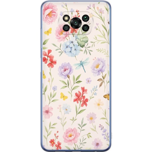 Xiaomi Poco X3 Pro Gennemsigtig cover Blomster