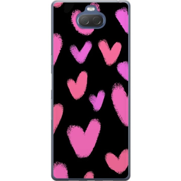 Sony Xperia 10 Plus Gennemsigtig cover Store Hjerter