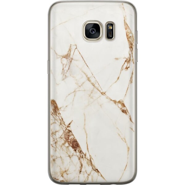 Samsung Galaxy S7 edge Läpinäkyvä kuori Valkoinen marmori