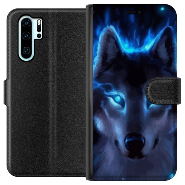 Kompatibelt Lommeboketui til Huawei P30 Pro Ulven