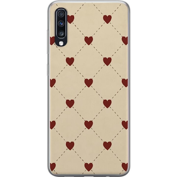Samsung Galaxy A70 Gennemsigtig cover Hjertegitter