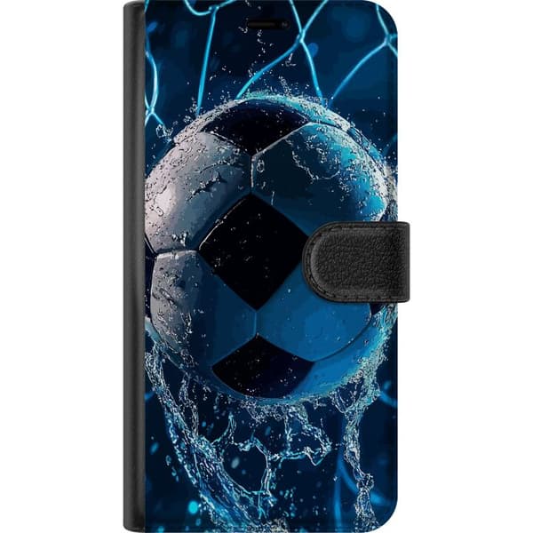 Kompatibelt Lommeboketui til Apple iPhone 13 mini Nærbilde av ball med blått vannsprut og dynamisk bakgrunn blå