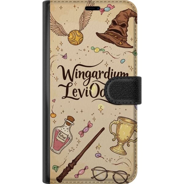 Kompatibel Tegnebogsetui til Apple iPhone 16e Troldmandssymboler og magisk tekst - magisk mønster på beige baggrund beige