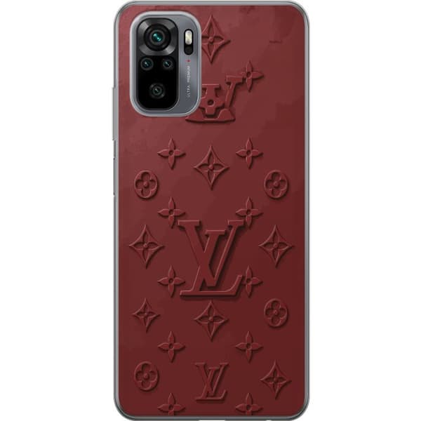 Kompatibelt Mobildeksel til Xiaomi Redmi Note 10 Luksuriøst Louis Vuitton-inspirert monogram i mørkerøde toner rød