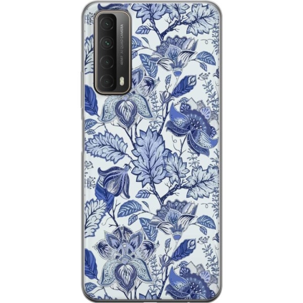Huawei P smart 2021 Gennemsigtig cover Blomster Blå...