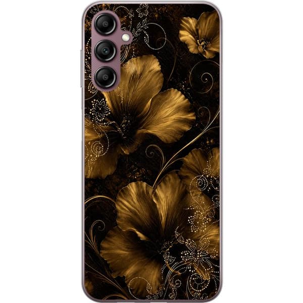 Kompatibelt Mobildeksel til Samsung Galaxy A14 5G Gylden Noir-blomstring svart