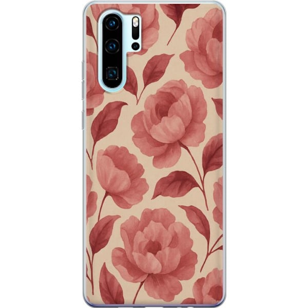 Huawei P30 Pro Genomskinligt Skal Rose Bloom