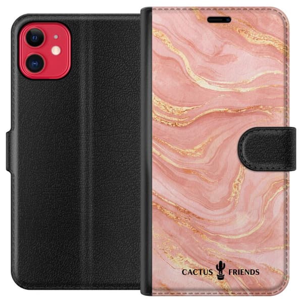 Kompatibelt Lommeboketui til Apple iPhone 11 Kaktus og venner – RoseGoldFlow