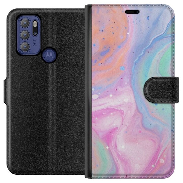 Motorola Moto G60S Lommeboketui Pastellmarmor