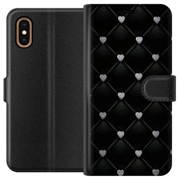Apple iPhone XS Max Lompakkokotelo Sydän Timantti