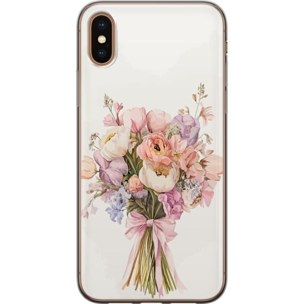 Apple iPhone X Genomskinligt Skal Mobilskal med färgglad blombukett i romantisk stil