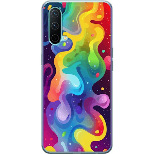 OnePlus Nord CE 5G Genomskinligt Skal Color Splash Abstrakt Konst Design Färgstarkt Mönster Modern Populär Väggkonst Grafiskt Trend