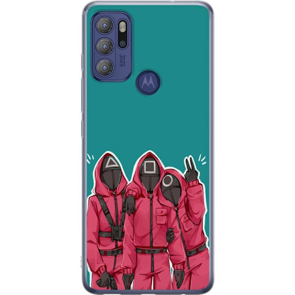 Motorola Moto G60S Läpinäkyvä kuori Squid Game Hahmot Graafinen Suunnittelu Sarjakuvasarjan Hahmot Suosittu TV-Teema Aasialainen Tyyli Jännittäv