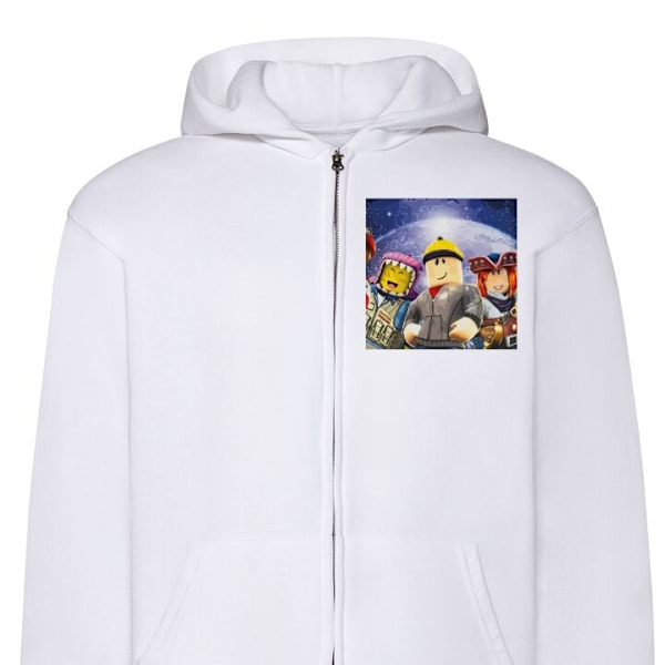 Zip-Hoodie | Huvtröja med Dragkedja för Vuxna Roblox vit S