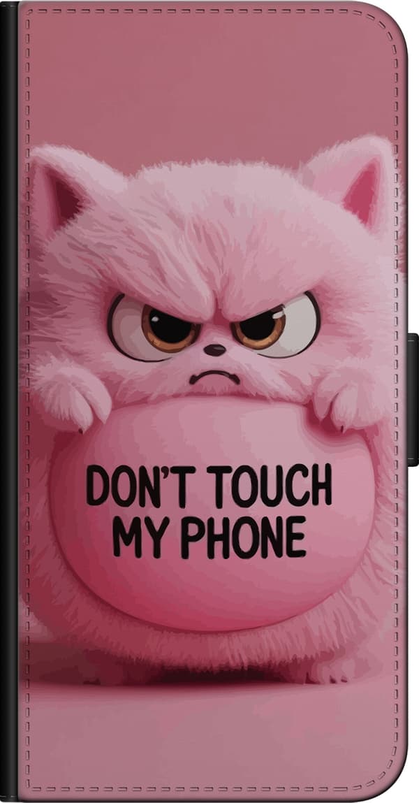 Kompatibel Tegnebogsetui til Sony Xperia 5 II Vred lyserød kat med tekst - kattemotiv i lyserøde nuancer pink