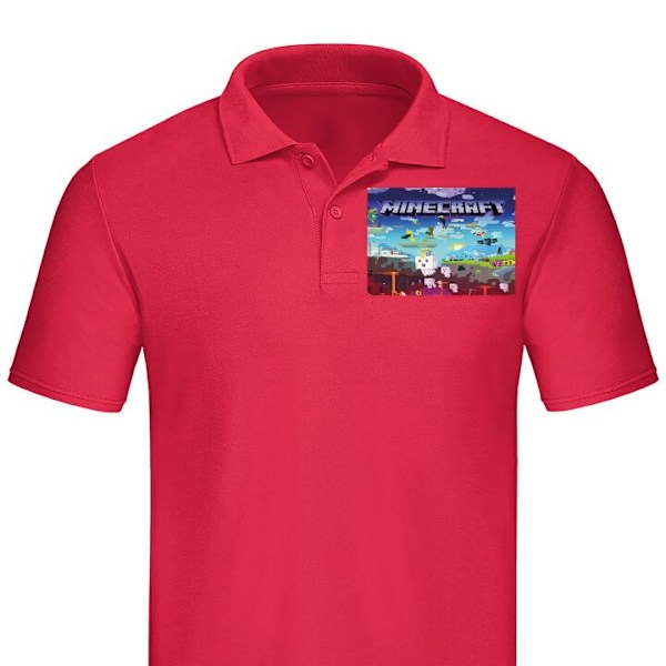 Poloshirt til Voksen | Elegant Poloshirt Minecraft Rød Lille