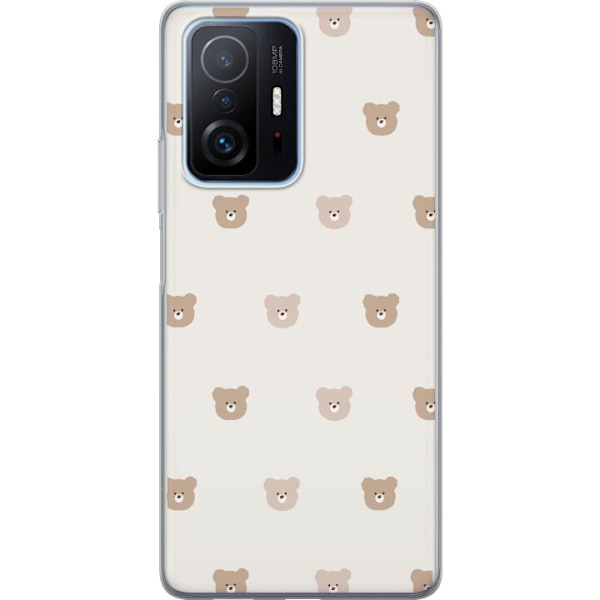 Xiaomi 11T Läpinäkyvä kuori Teddy-tausta - söpöt teddykarhut pehmeällä taustalla