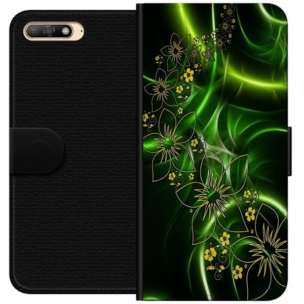 Huawei Y6 (2018) Tegnebogsetui Blomster