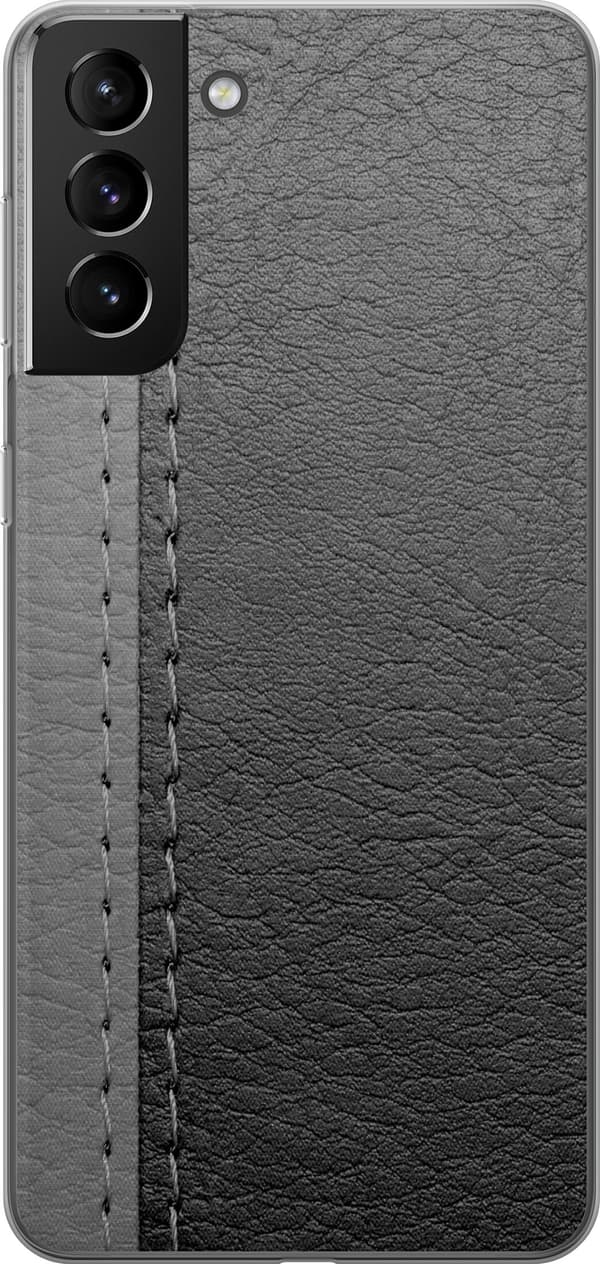 Kompatibelt Mobilskal till Samsung Galaxy S21+ 5G Black & Grey Leather