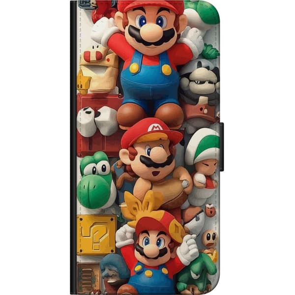 Kompatibelt Plånboksfodral till Samsung Galaxy A03s Super Mario Iconic Character Collage