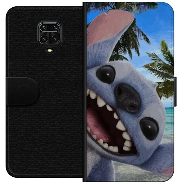 Xiaomi Redmi Note 9 Pro Lompakkokotelo Stitch-matkapuhelinkotelo, jossa on suloiset ystävyysmaalaukset.