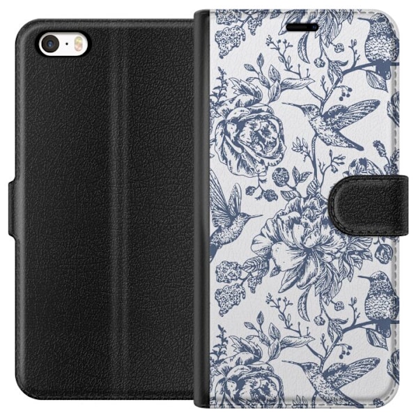 Apple iPhone SE (2016) Lompakkokotelo Kukat & Linnut - Romantt