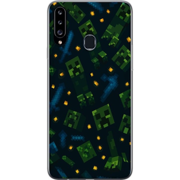 Samsung Galaxy A20s Gjennomsiktig deksel Minecraft Dungeons Mob