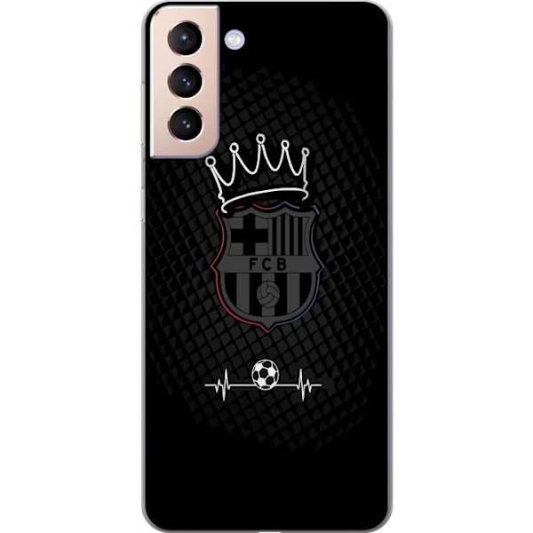 Samsung Galaxy S21 Läpinäkyvä kuori FC Barcelona Emblem Jalkapalloaihe Sininen Punainen Seuramerkki Katalonia La Liga Fanit Suosittu Ikoninen