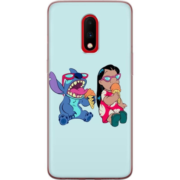 OnePlus 7 Läpinäkyvä kuori Lilo & Stitch