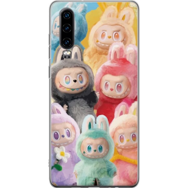 Huawei P30 Genomskinligt Skal Labubu Sketch Style – Handritat monster i tusch