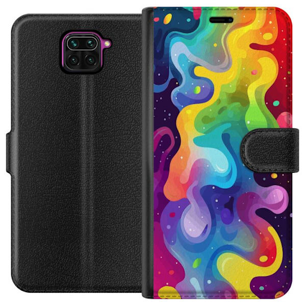 Xiaomi Redmi Note 9 Plånboksfodral Color Splash Abstrakt Konst Design Färgstarkt Mönster Modern Populär Väggkonst Grafiskt Trend
