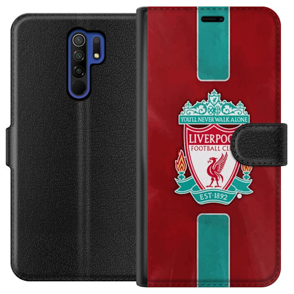 Xiaomi Redmi 9 Tegnebogsetui Liverpool FC - Klassisk Fodboldst