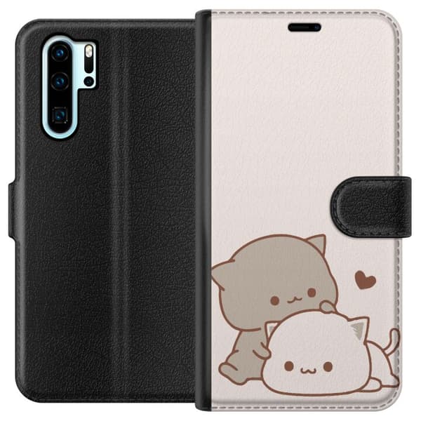 Kompatibel Tegnebogsetui til Huawei P30 Pro Kawaii Søde Katte