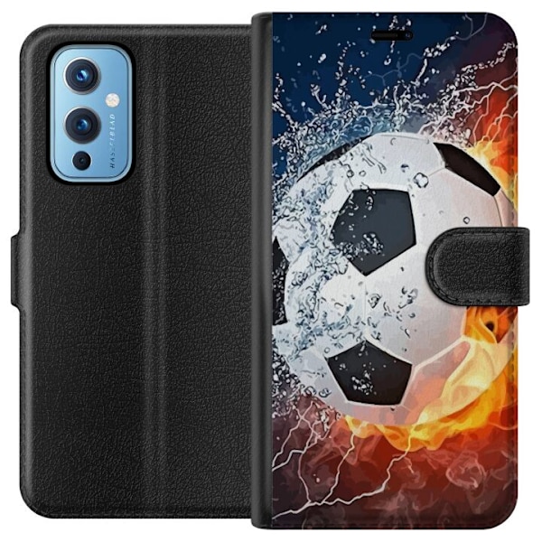 OnePlus 9 Tegnebogsetui Fodbold Ild