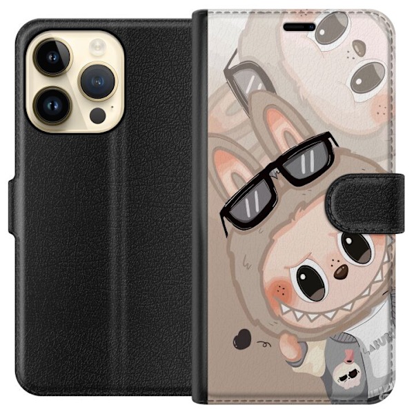 Apple iPhone 15 Pro Plånboksfodral Labubu Rainbow Chaos – F