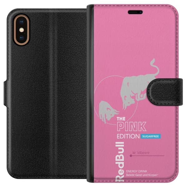 Kompatibel Tegnebogsetui til Apple iPhone X Red Bull Pink Edition Sugarfree med lyserød design pink