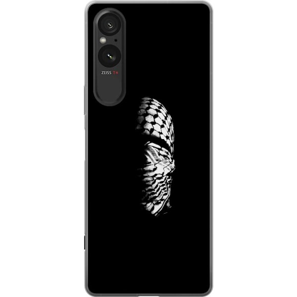 Sony Xperia 10 VI Läpinäkyvä kuori Keffiyeh-kuviointi - klassinen palestiinalainen mustavalkoinen shaali, jolla on kulttuurinen merkitys