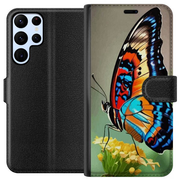 Samsung Galaxy S24 Ultra Tegnebogsetui Sommerfugl Natur Sommer Motiv Vinger Farverig Design Populær Dekoration Grafisk Eksotisk Tema
