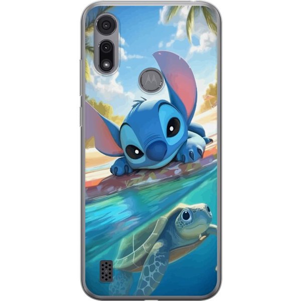 Motorola Moto E6i Gjennomsiktig deksel Stitch med skilpadde -