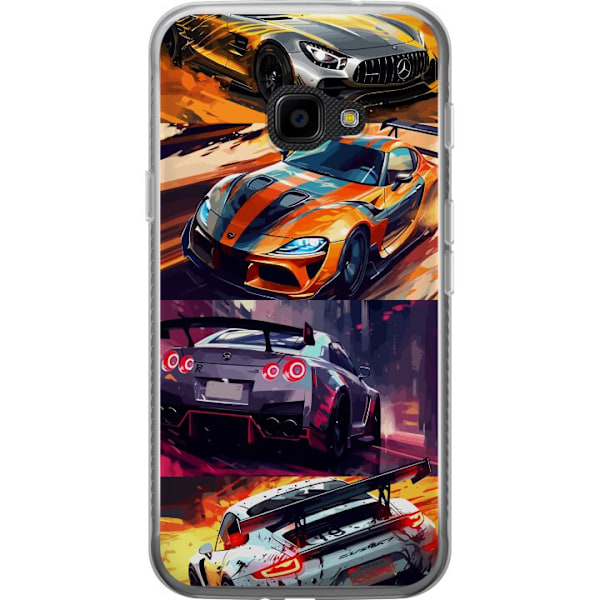 Samsung Galaxy Xcover 4 Läpinäkyvä kuori Ralli kuume - vauhdikas teema ralliautoilla