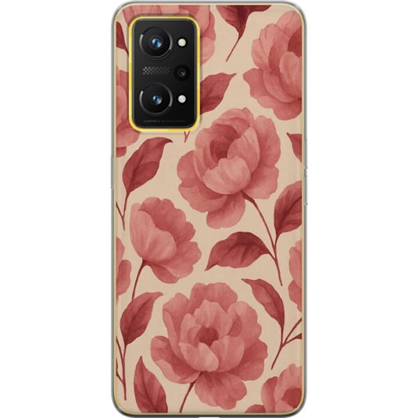 Realme GT Neo 3T Läpinäkyvä kuori Ruusun Kukinta