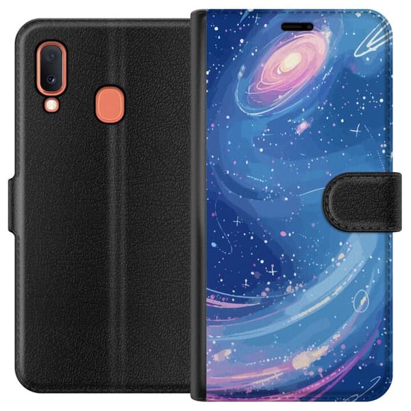 Kompatibelt Plånboksfodral till Samsung Galaxy A20e Galaxen