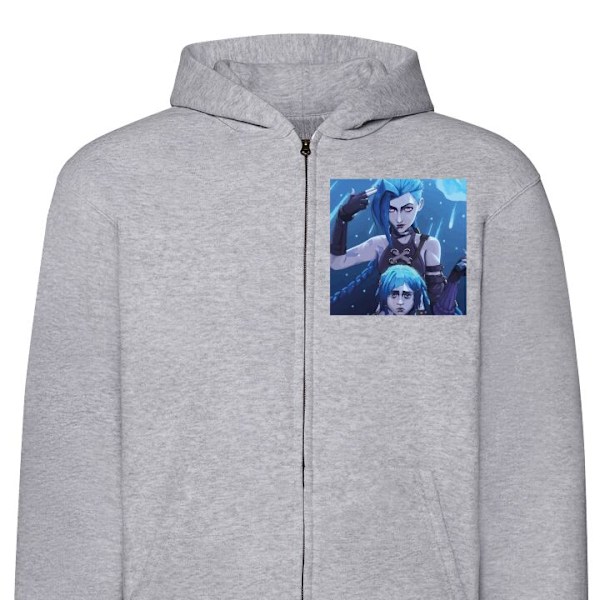 Zip-Hoodie | Hættetrøje med Lynlås til Voksne League of Leg grå L