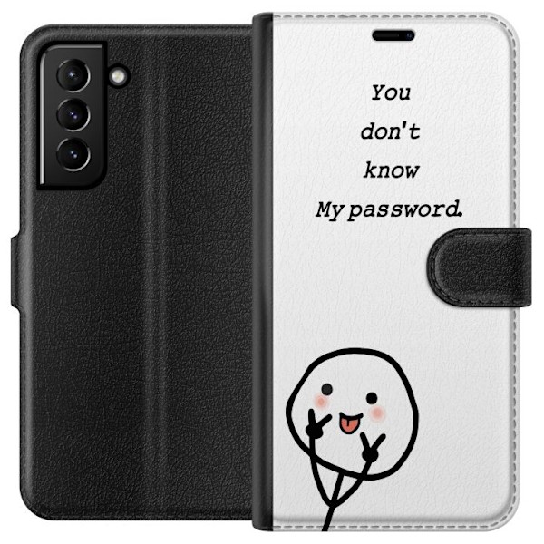 Samsung Galaxy S21+ 5G Plånboksfodral You Don’t Know My Password – edgy textmotiv med attityd