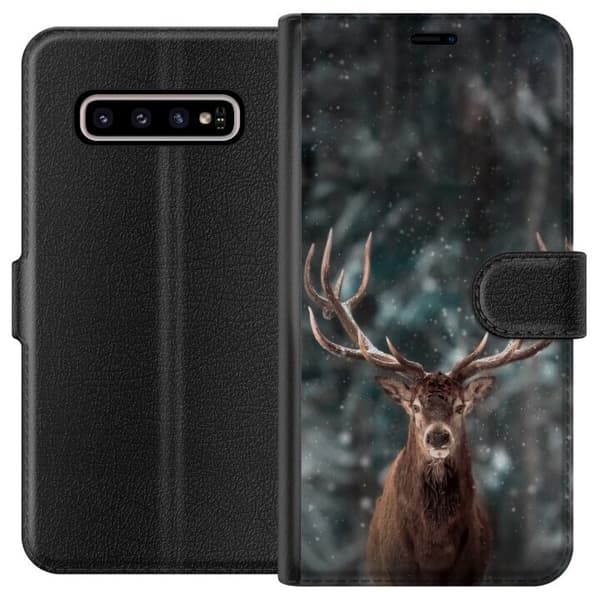 Kompatibelt Lommeboketui til Samsung Galaxy S10+ Oh Deer
