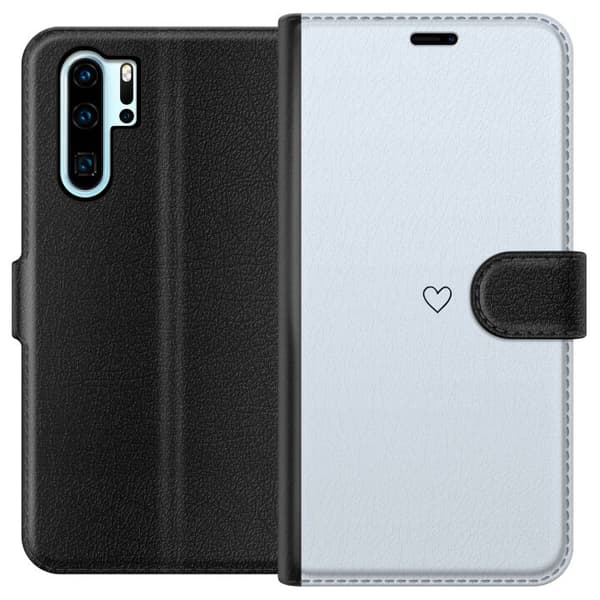 Kompatibel Tegnebogsetui til Huawei P30 Pro Hjerte Lyseblå