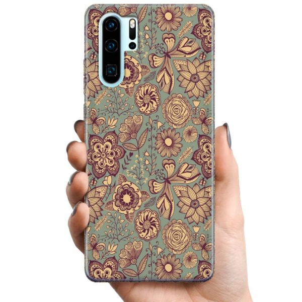 Huawei P30 Pro TPU Mobilcover Vintage Blomster