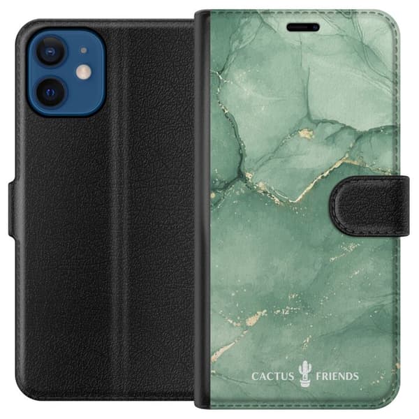 Kompatibel Tegnebogsetui til Apple iPhone 12 Kaktus og venner – JadeVeins